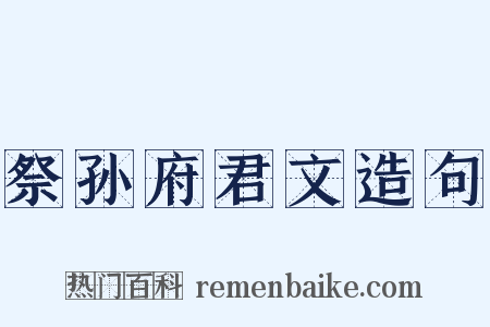 祭孙府君文造句是什么意思的图片